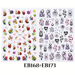 3D Snail Bee Insect Nail Art Stickers Self Adhesive Nail Decals