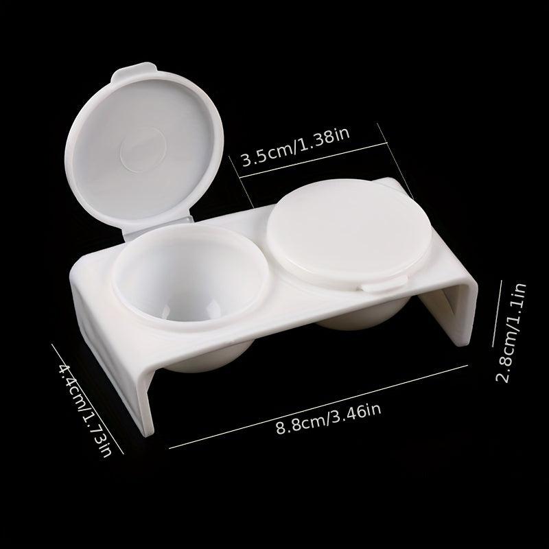 2Pcs Acrylic Liquid Dappen Dish Twin Cup Nail Art Pigment Holder