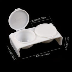 2Pcs Acrylic Liquid Dappen Dish Twin Cup Nail Art Pigment Holder