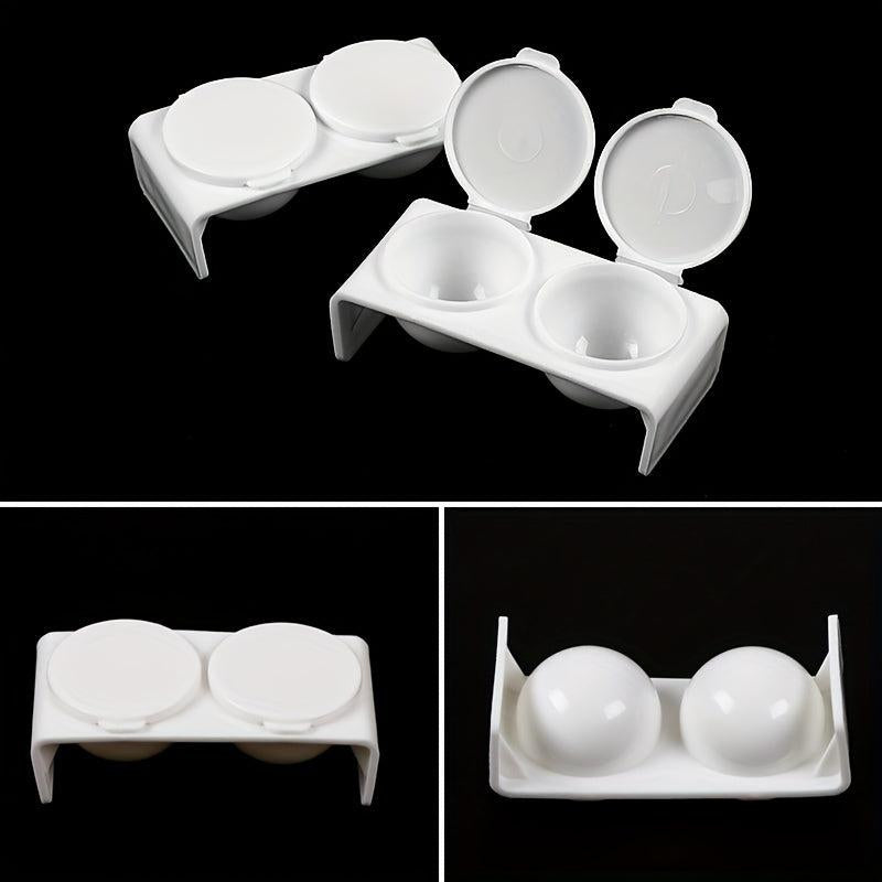 2Pcs Acrylic Liquid Dappen Dish Twin Cup Nail Art Pigment Holder