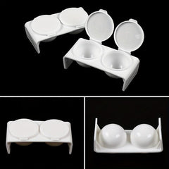 2Pcs Acrylic Liquid Dappen Dish Twin Cup Nail Art Pigment Holder