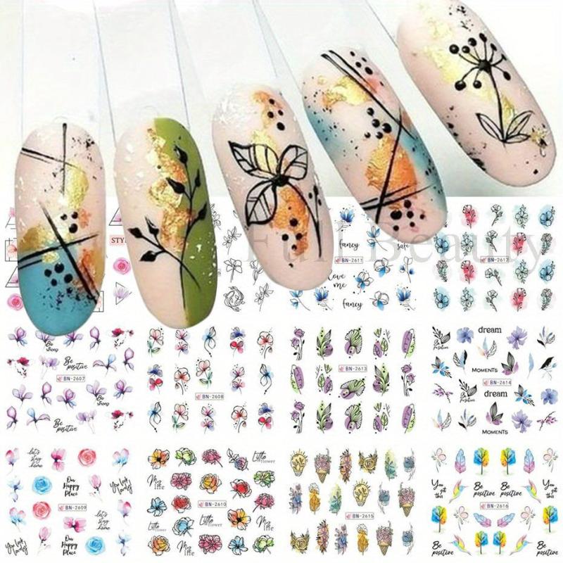 12pcs Fruit Nail Art Stickers Lemon Decals Strawberry Watermelon Water Transfer