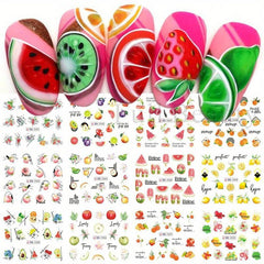 12pcs Fruit Nail Art Stickers Lemon Decals Strawberry Watermelon Water Transfer