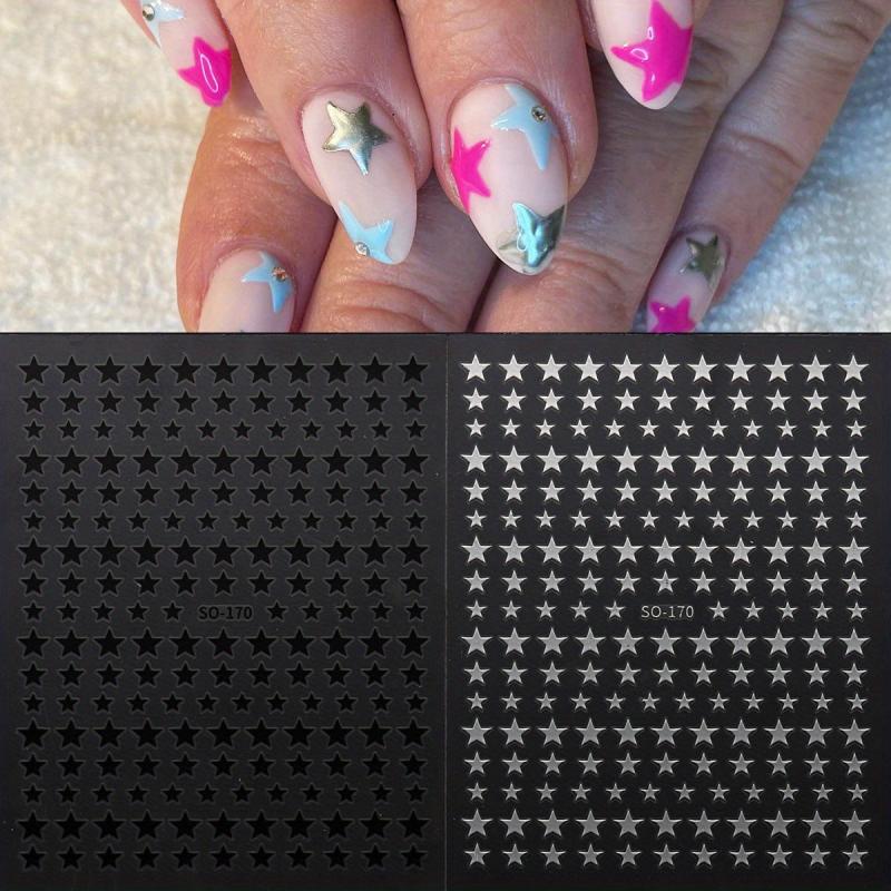 2pcs Glitter Star Nail Art Stickers for Glamorous Manicures