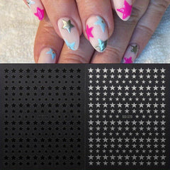 2pcs Glitter Star Nail Art Stickers for Glamorous Manicures