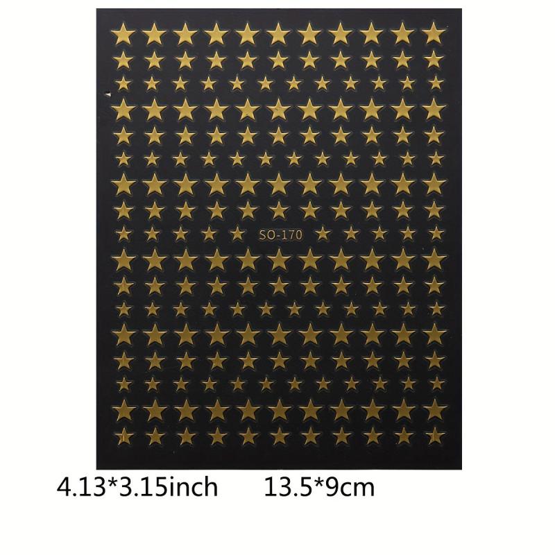 2pcs Glitter Star Nail Art Stickers for Glamorous Manicures