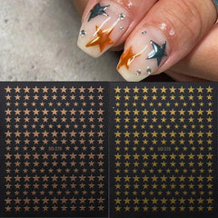 2pcs Glitter Star Nail Art Stickers for Glamorous Manicures