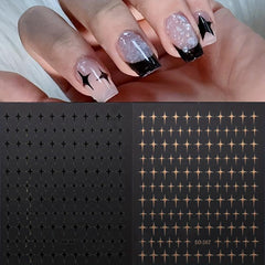 2pcs Glitter Star Nail Art Stickers for Glamorous Manicures