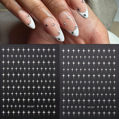 2pcs Glitter Star Nail Art Stickers for Glamorous Manicures