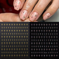2pcs Glitter Star Nail Art Stickers for Glamorous Manicures