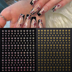 2pcs Glitter Star Nail Art Stickers for Glamorous Manicures
