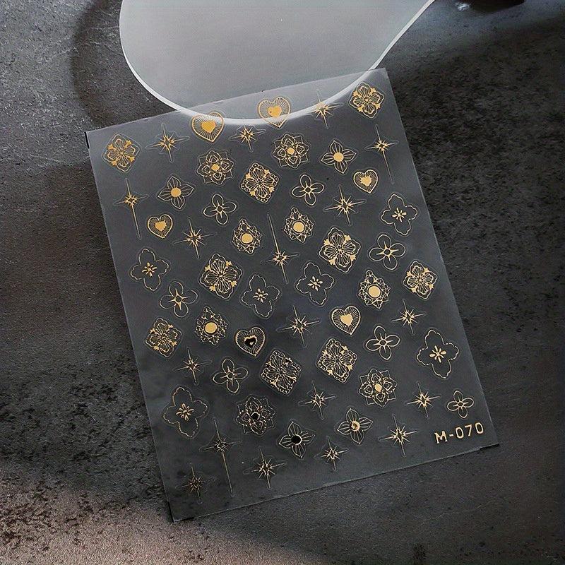 Holographic Bronzing Flower Stickers for Nail Art