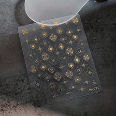 Holographic Bronzing Flower Stickers for Nail Art