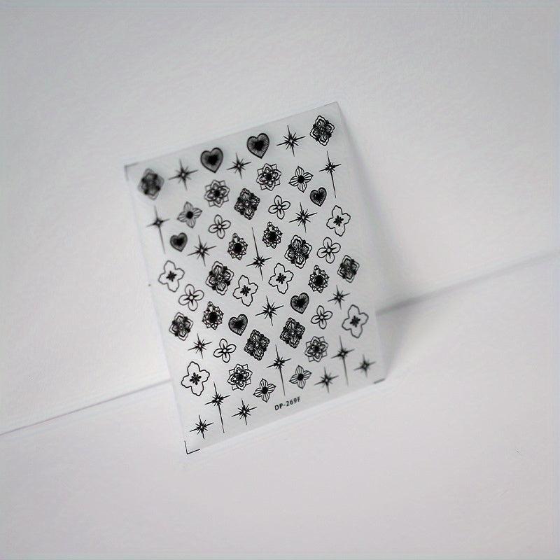 Holographic Bronzing Flower Stickers for Nail Art