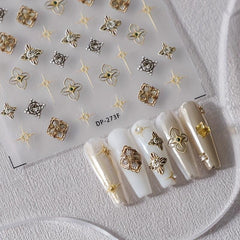 Holographic Bronzing Flower Stickers for Nail Art
