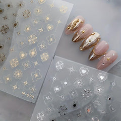 Holographic Bronzing Flower Stickers for Nail Art