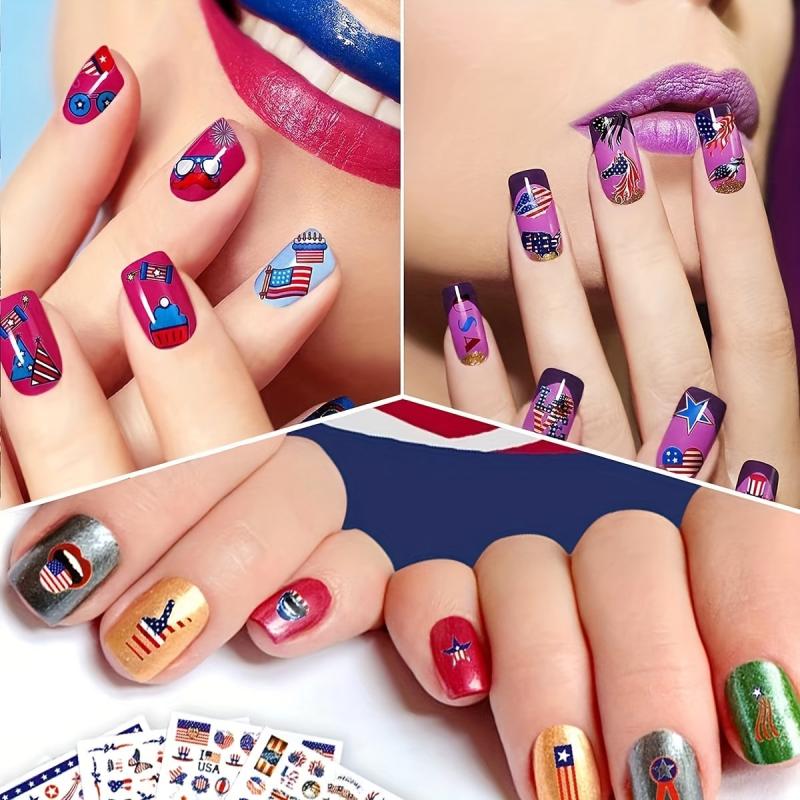 US Flag Nail Stickers Labor Day DIY Manicure Slider Decals