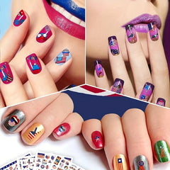 US Flag Nail Stickers Labor Day DIY Manicure Slider Decals