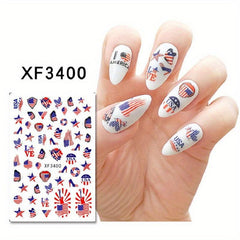 US Flag Nail Stickers Labor Day DIY Manicure Slider Decals
