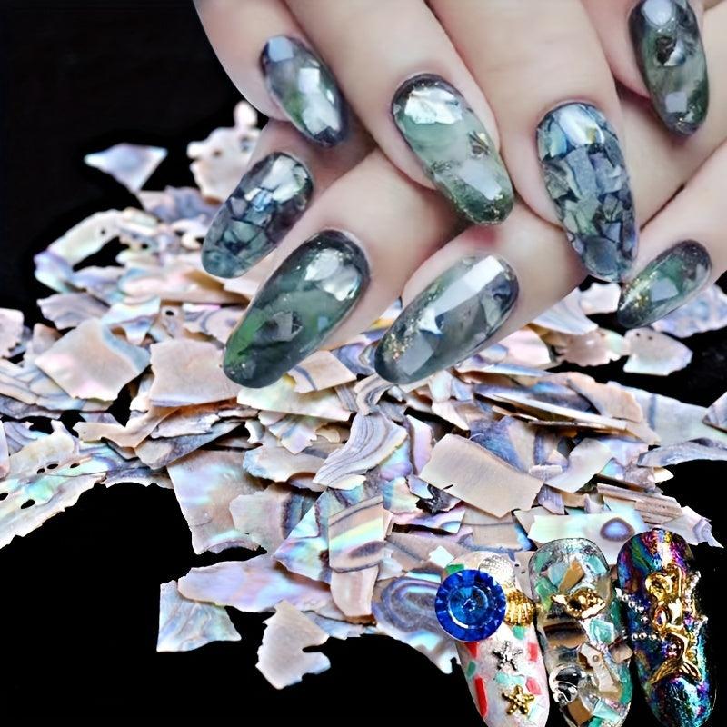 3D Abalone Shell Nail Art Decoration with Sequins Decal