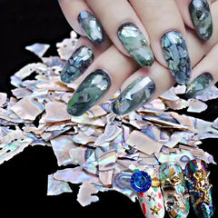 3D Abalone Shell Nail Art Decoration with Sequins Decal