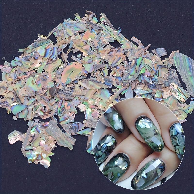 3D Abalone Shell Nail Art Decoration with Sequins Decal