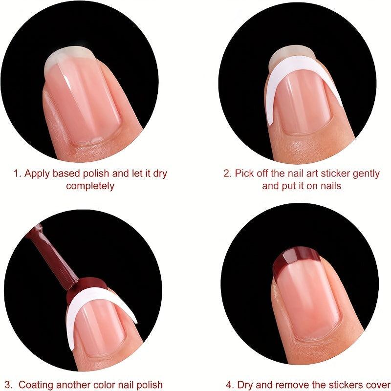 French Nail Stickers Self-adhesive Manicure Art 480Pcs