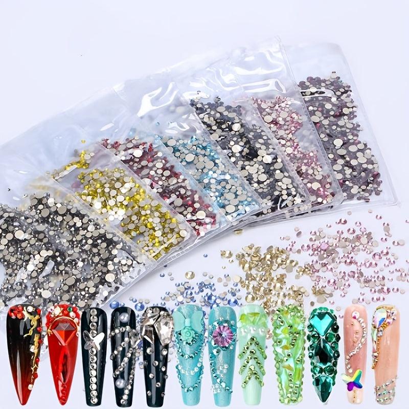 1440 pcs Crystal Rhinestones for Nails Crafts and Makeup Flat Back Gems