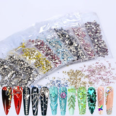 1440 pcs Crystal Rhinestones for Nails Crafts and Makeup Flat Back Gems