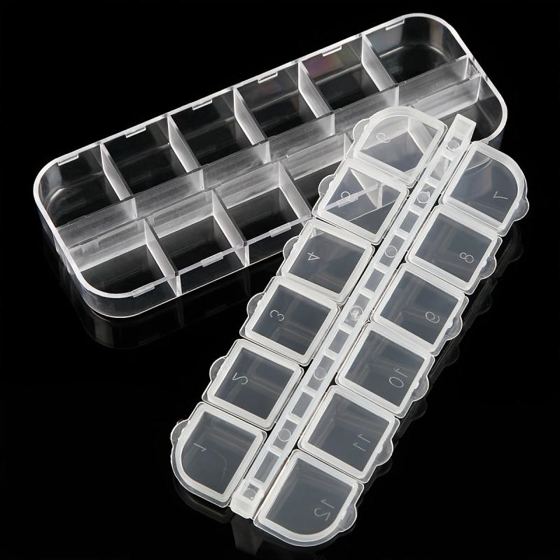 Double Nail Art Jewelry Storage Box with Rhinestone Storage Case