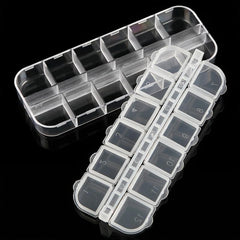 Double Nail Art Jewelry Storage Box with Rhinestone Storage Case