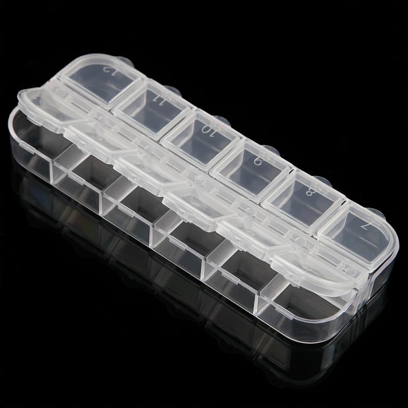 Double Nail Art Jewelry Storage Box with Rhinestone Storage Case