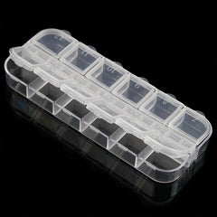 Double Nail Art Jewelry Storage Box with Rhinestone Storage Case