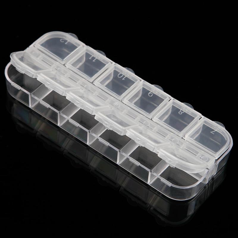 Double Nail Art Jewelry Storage Box with Rhinestone Storage Case