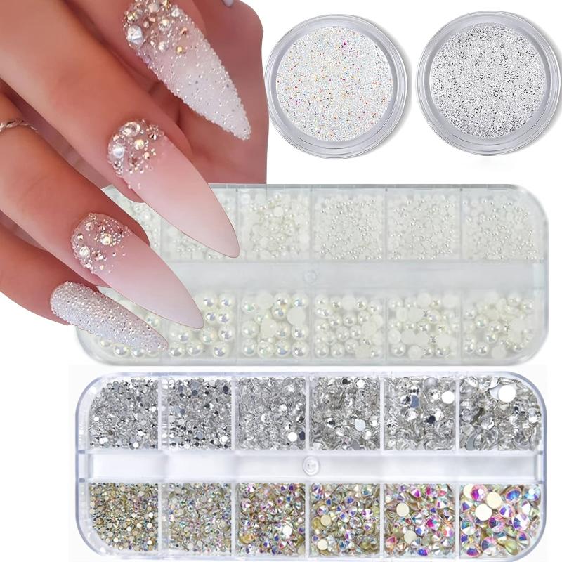 Nail Art Rhinestones Pearls Charms Crystals Gems Supplies