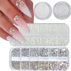 Nail Art Rhinestones Pearls Charms Crystals Gems Supplies