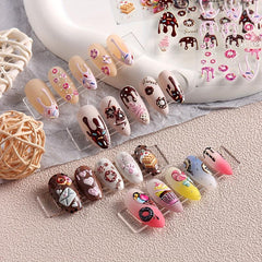 5D Embossed Ice Cream Nail Art Sticker Decal for Women