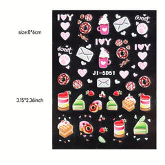 5D Embossed Ice Cream Nail Art Sticker Decal for Women