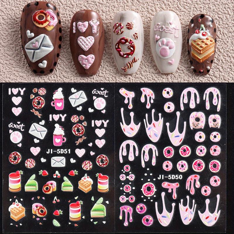 5D Embossed Ice Cream Nail Art Sticker Decal for Women
