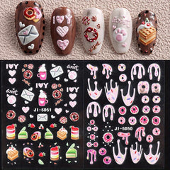 5D Embossed Ice Cream Nail Art Sticker Decal for Women