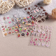 5D Embossed Ice Cream Nail Art Sticker Decal for Women