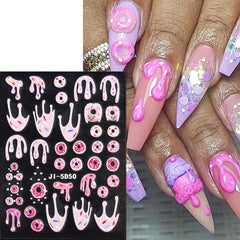 5D Embossed Ice Cream Nail Art Sticker Decal for Women