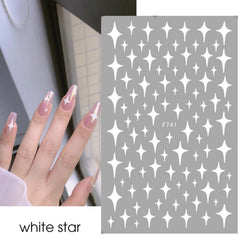 Heart Pattern Nail Art Stickers Easy to Apply Adhesive Nail Decals for Women