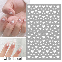 Heart Pattern Nail Art Stickers Easy to Apply Adhesive Nail Decals for Women