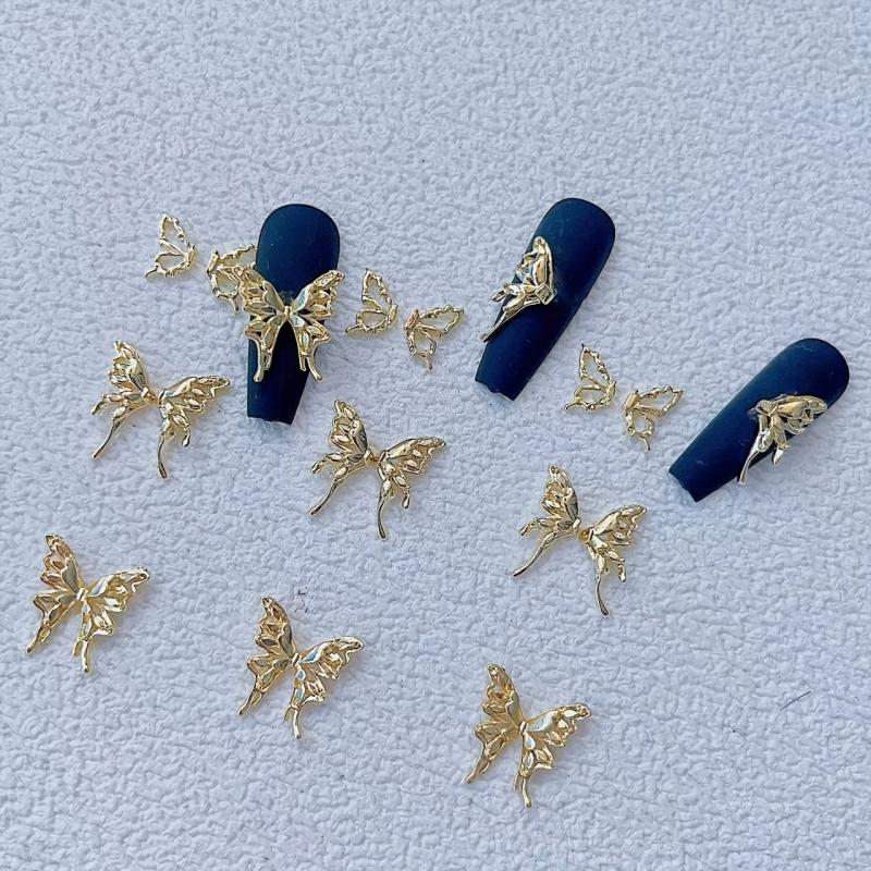 5pcs 3D Alloy Butterfly Nail Art Charms - DIY Nail Decoration Accessories