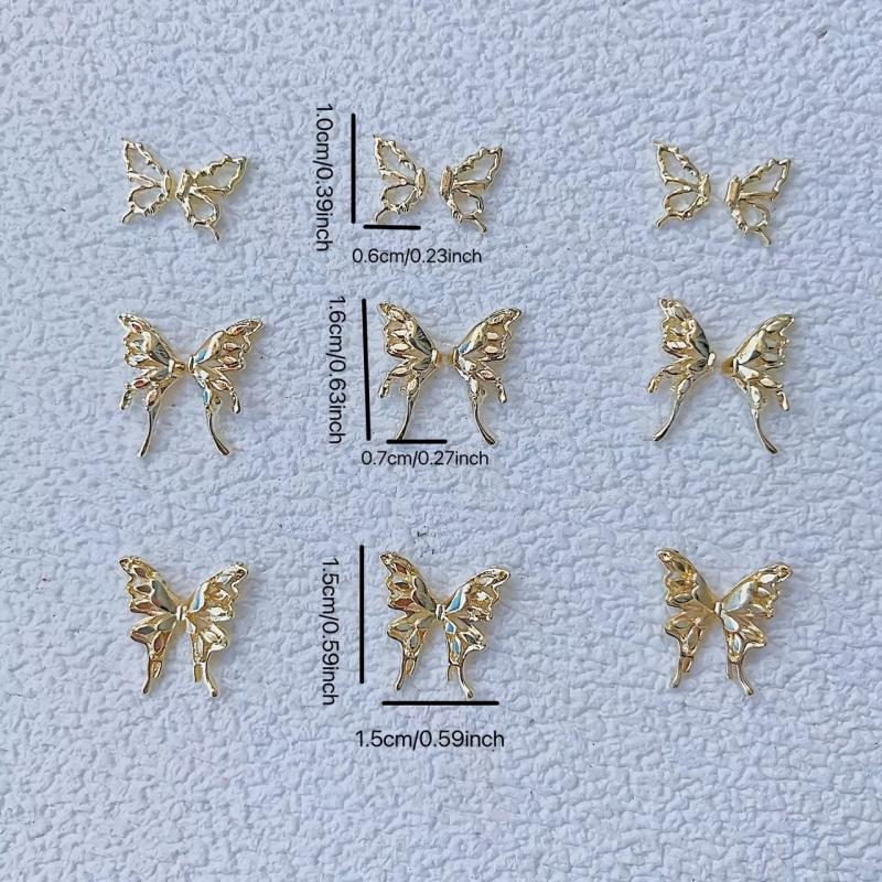 5pcs 3D Alloy Butterfly Nail Art Charms - DIY Nail Decoration Accessories