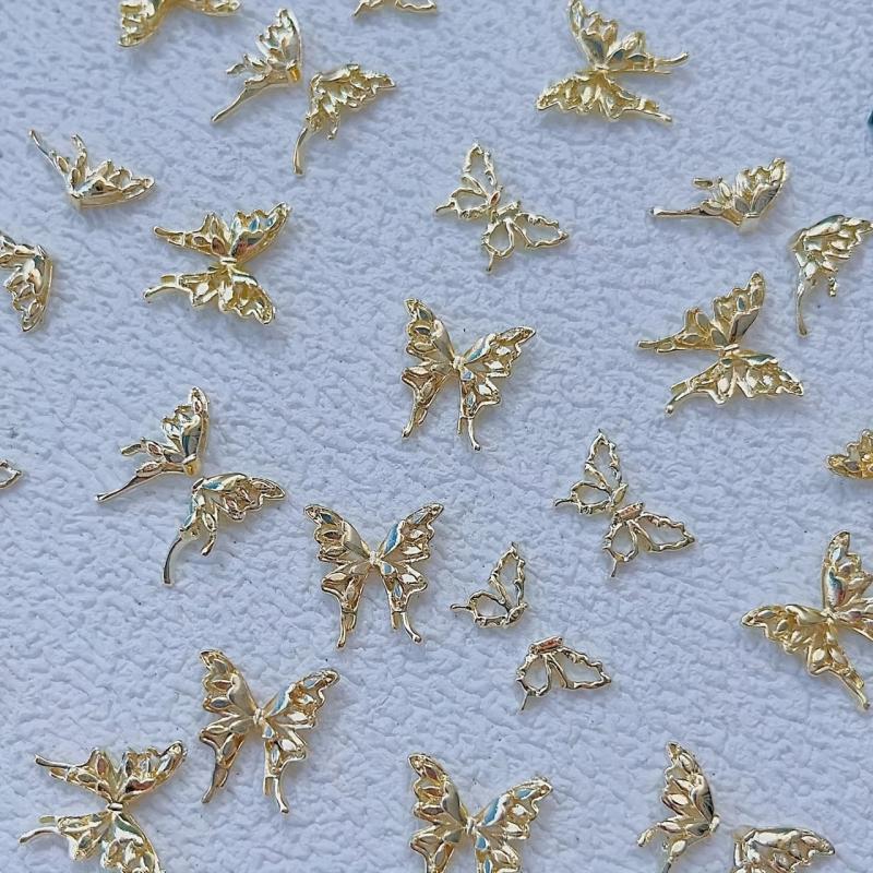 5pcs 3D Alloy Butterfly Nail Art Charms - DIY Nail Decoration Accessories