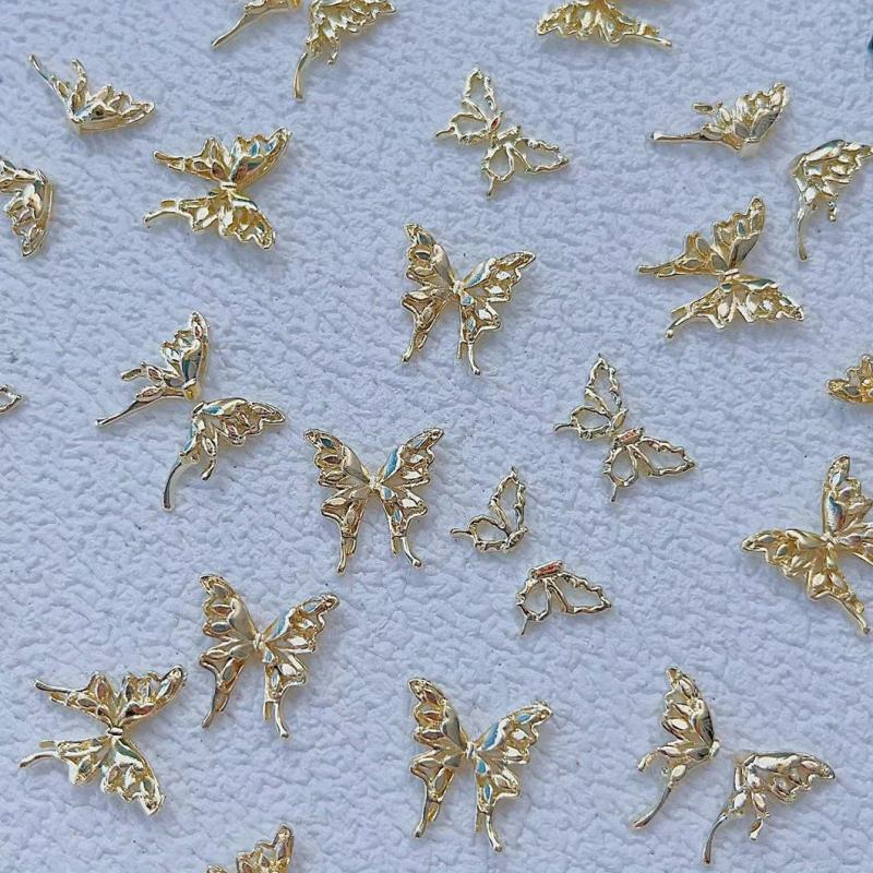 5pcs 3D Alloy Butterfly Nail Art Charms - DIY Nail Decoration Accessories