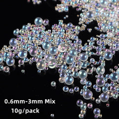 Bubble Nail Art Rhinestones Mixed Sized Crystal Bead For Manicure