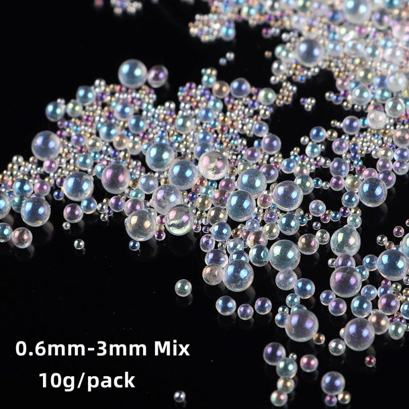 Bubble Nail Art Rhinestones Mixed Sized Crystal Bead For Manicure